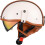 Motorcycle Half Helmet DOT Approved Retro PU Leather Open Face with Sun Visor Quick Release Strap White/Orange Medium 4