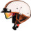 Motorcycle Half Helmet DOT Approved Retro PU Leather Open Face with Sun Visor Quick Release Strap White/Orange Medium 3