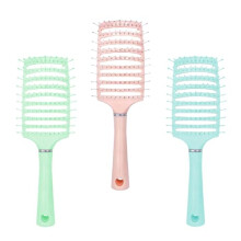 3 Pack Vented Hair Brush for Fast Drying and Detangling Wet or Dry Hair, Curved Paddle Design