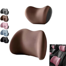 3D Memory Foam Car Lumbar Support and Neck Pillow Set for Lexus RX350 RX500h 2023, Ergonomic Brown Cushion for Pain Relief
