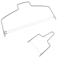 Stainless Steel Cake Leveler Set with Adjustable Double Wire Cheese Slicer for Baking