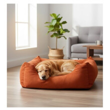 Coussin mand ribbel rechthoek Cognac 100 x 80 x 25 cm