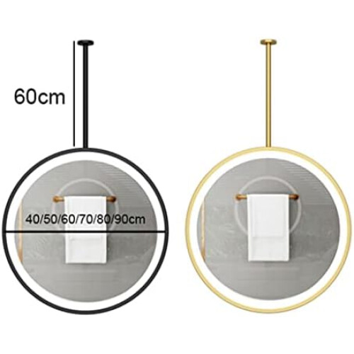 Round LED Bathroom Mirror with Touch Sensor, HD TrueReflection, Elegant WallMounted Design 1