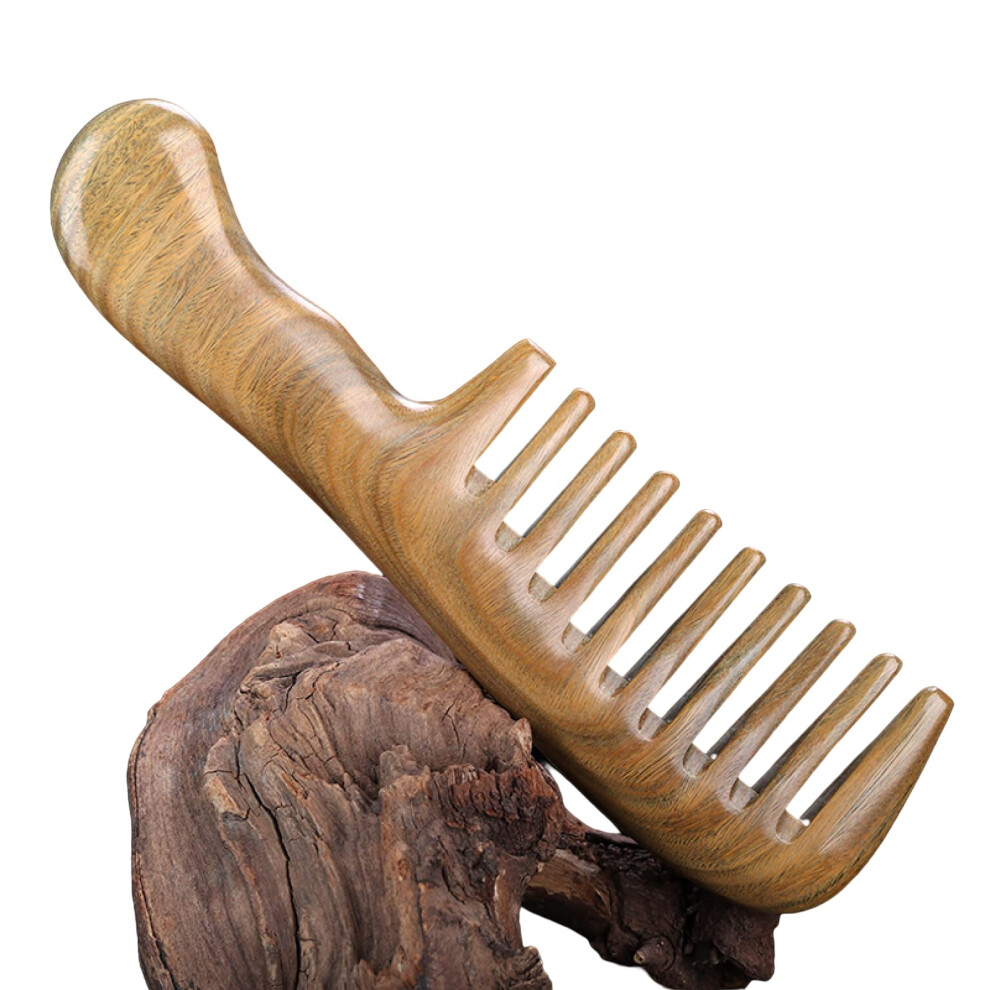 Unisex Wooden Wide Tooth Comb For Gentle Detangling And Scalp Massage Antistatic Natural Hair Care