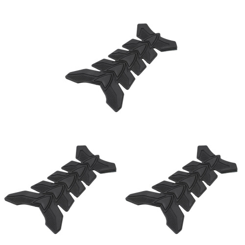 3Stk Schwarze Tank Sticker Fishbone Selbstklebend 1