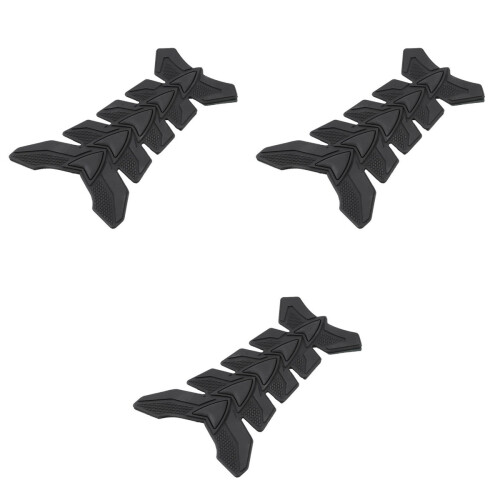 3Stk Schwarze Tank Sticker Fishbone Selbstklebend 2