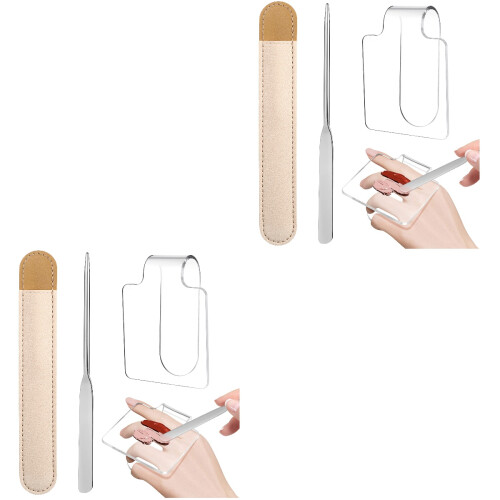 2Stk Klarer Makeup Mischtablett Mit -Spatel, Acryl-Material 2