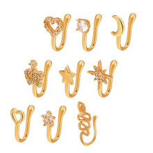 36Pièces Boucles De Nez Dorées Perçage Décoration Pour
