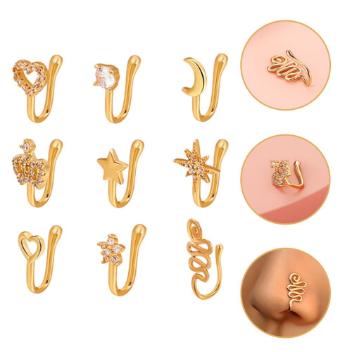 36Pièces Boucles De Nez Dorées Perçage Décoration Pour 2