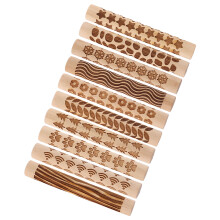 40Pcs Assorted Color Clay Texture Roller Durable Wood Hand Rolling Pin