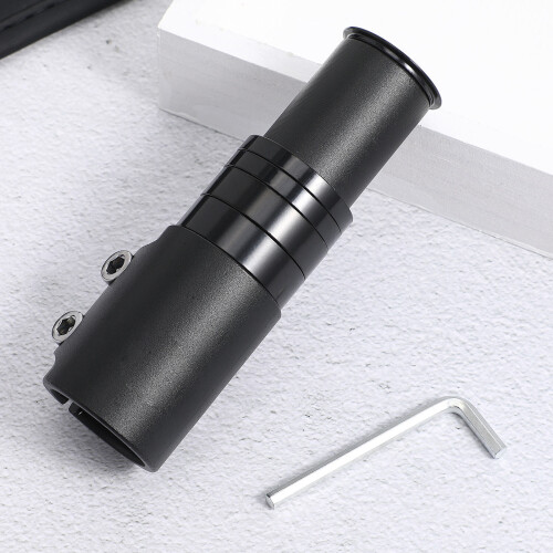 2Pcs Bike Stem Extender Black Aluminum Adjustable Handlebar Riser 2