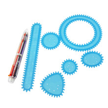21Pc Sky-Blue Drawing Ruler Set Kids Painting Template for Students