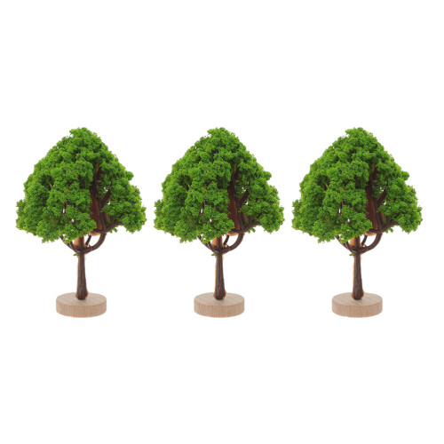3Pcs Miniature Model Trees Plastic Green for Craft and Train Scenery