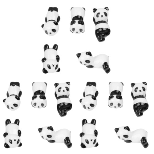 15Pcs Fashionable Ceramic Chopsticks Rack Panda Shape for Table Use 1