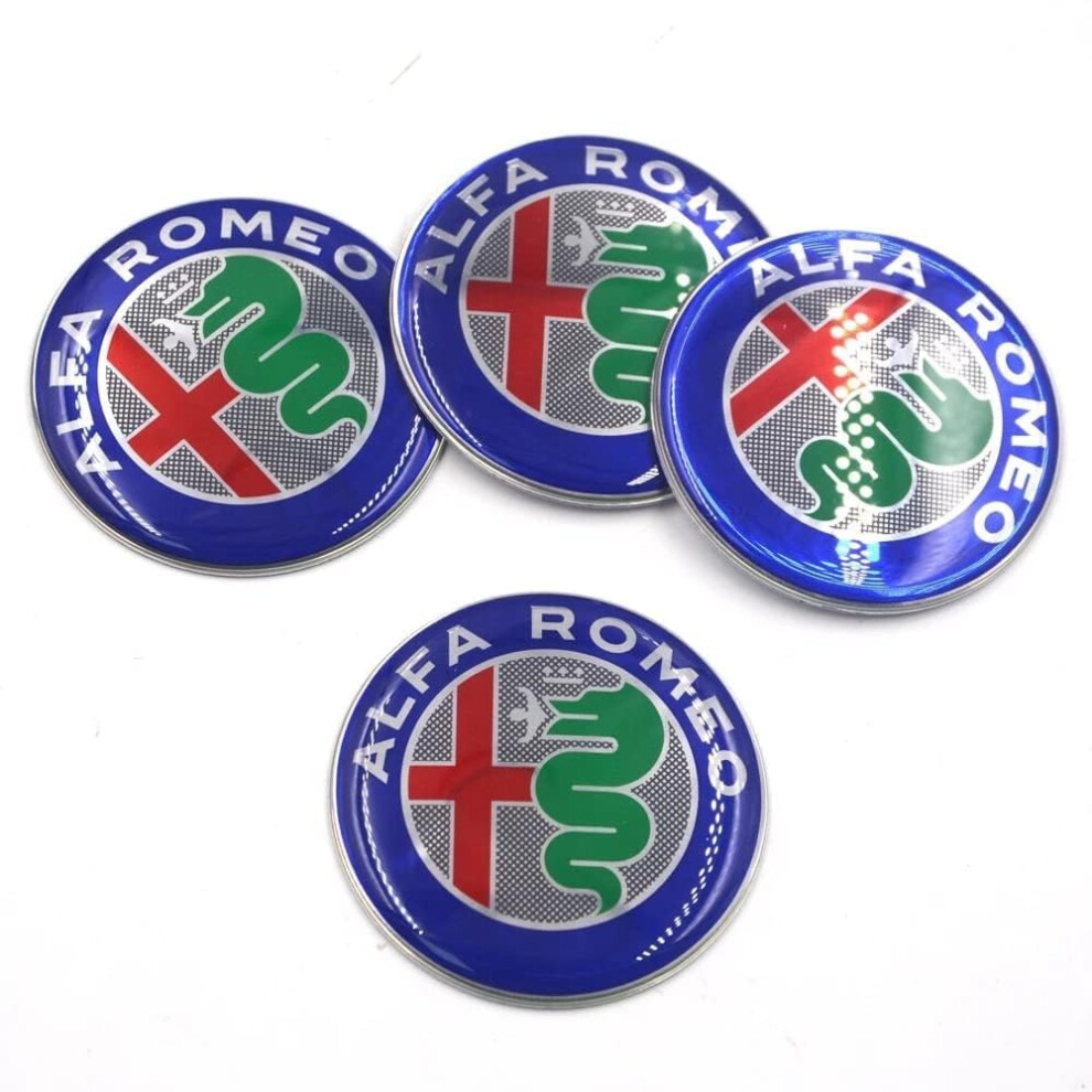 4Pcs Wheel Center Caps 50Mm Hub Emblem Stickers Restores Wheel Appearance Durable Snap Fit For Alfa Romeo 9174973692270