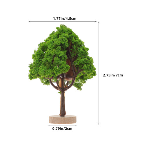3Pcs Miniature Model Trees Plastic Green for Craft and Train Scenery 1