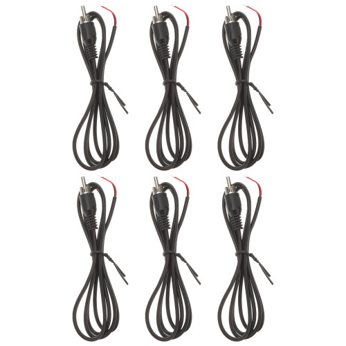 6Pcs Rca To Bare Wire Cable Replacement Male Plug Connector Adapter