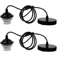 8Pcs Black Ceiling Light Holder with Adjustable E27 Screw Socket