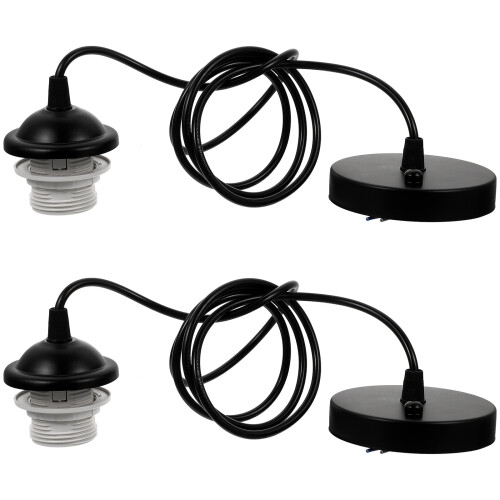 8Pcs Black Ceiling Light Holder with Adjustable E27 Screw Socket