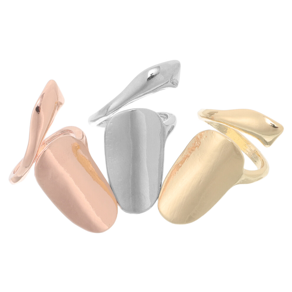 Happyyami 9Pcs Alloy Finger Nail Rings Assorted Color Diy Fingertip Nail Charms