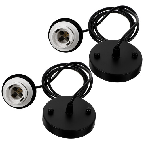 8Pcs Black Ceiling Light Holder with Adjustable E27 Screw Socket 1