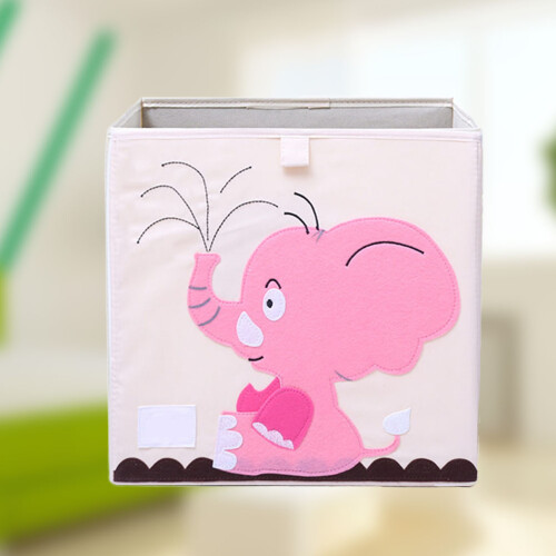 Pink Cartoon Pattern Storage Box Foldable Clothes Storage Cube 1