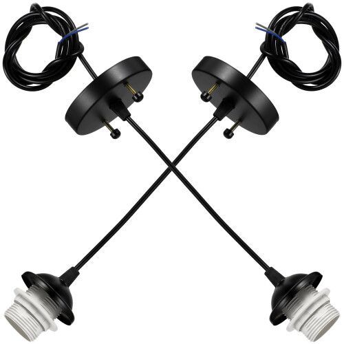 8Pcs Black Ceiling Light Holder with Adjustable E27 Screw Socket 2