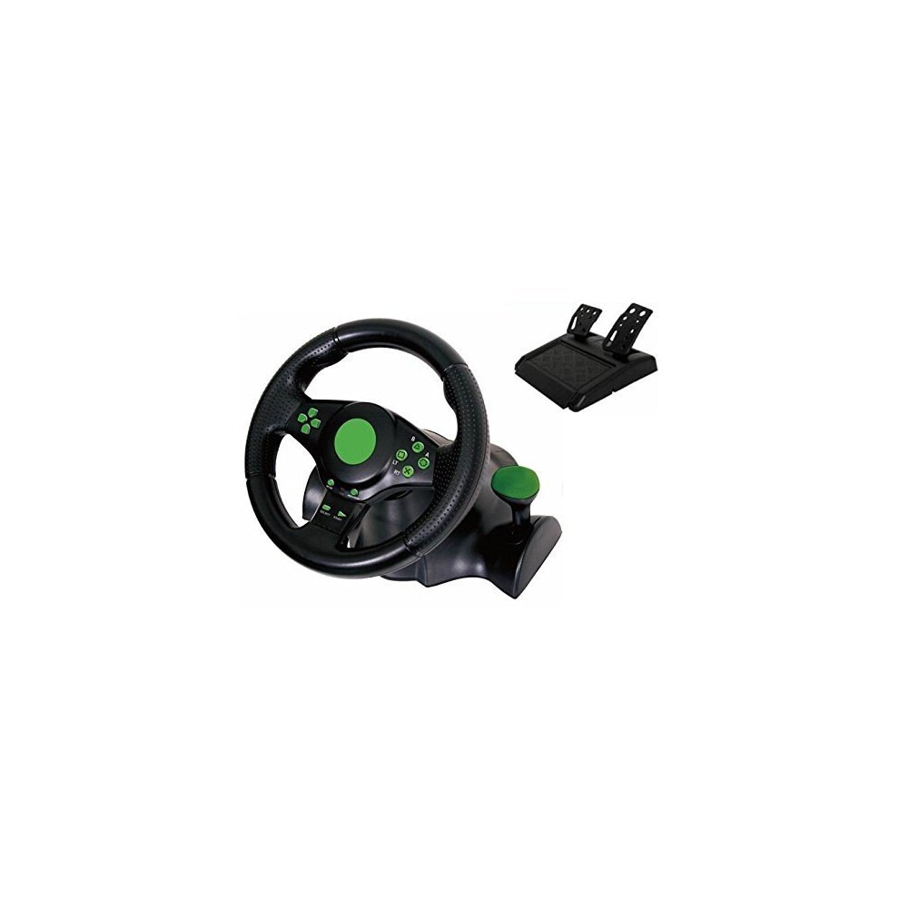 Racing Wheel With Pedals 23Cm For Xbox One Ps3 Ps2 Pc Usb, Realistic Vibration And 180 Rotation 9169991788777