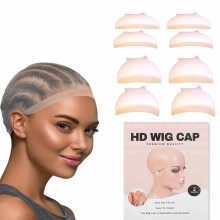 Wig Cap Set 8pcs Light Brown Breathable Stretch Nylon for Women Girls Secure Hair Hold