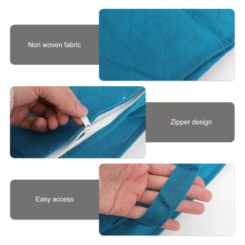1Pc Folding Blue Storage Box Non-Woven Fabric Multipurpose Organizer 2