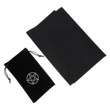 2Sets Duurzame Zwarte Tarot Kaarthoes En Sterk Pentacle Tafelkleed
