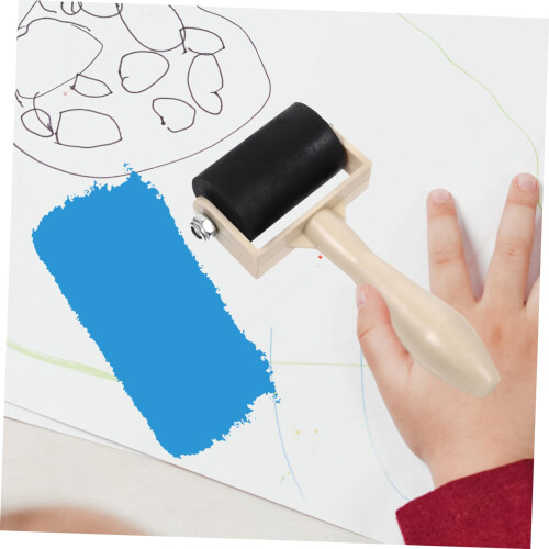 5pcs Printmaking Rollers for Ink and Glue Application, Even Ink Coverage, Easy Clean Brayer for Block Printing 2