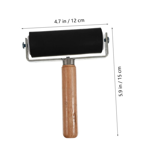 2pcs Rubber Brayer Printmaking Roller Set with Ergonomic Comfort Grip for Even Ink Coverage and Crafting 1