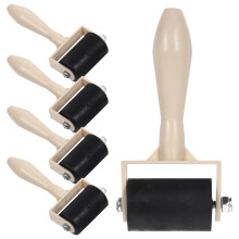 NIYANGLE 5 Pcs Printmaking Brayer Set 1.9 Inch Rubber Ink Rollers for Kids Stamping Painting Crafts