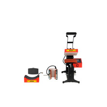 3 in 1 Heat Press for Caps Labels and Mugs, Digital Control, Red and Black for Home Business