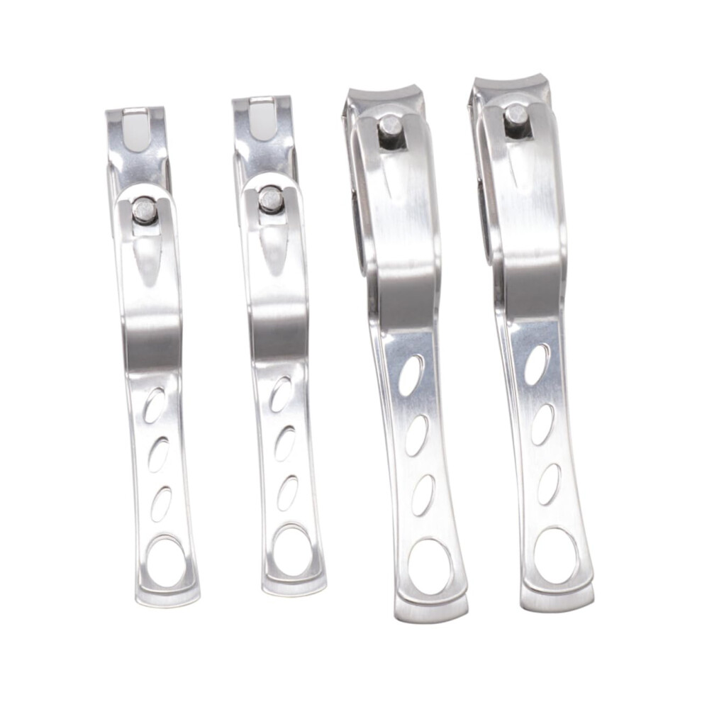 4Pcs Stainless Steel Nail Clipper Set with Ergonomic Grip for Acrylic and Natural Nails