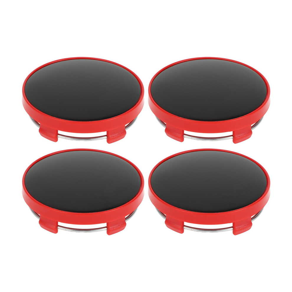 60Mm Universal Wheel Hub Center Caps, Set Of 4 Protective Car Wheel Hub Covers For Suv Truck Black/Red 9044945564754