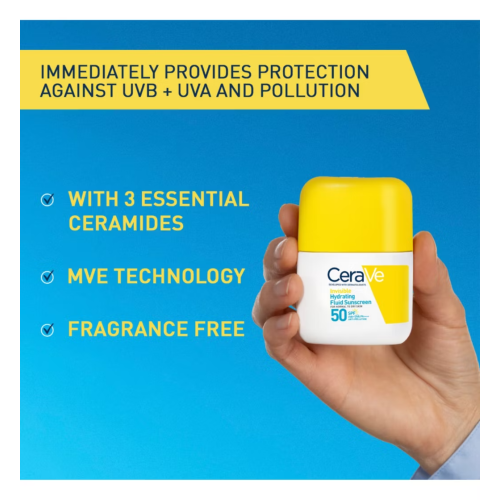 CeraVe CeraVe Invisible Fluid Face Sunscreen SPF50 50ml 2