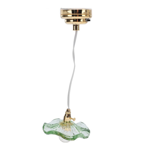1:12/1:6 Lámpara de techo para casa de muñecas verde 140mAh 8x3cm 2
