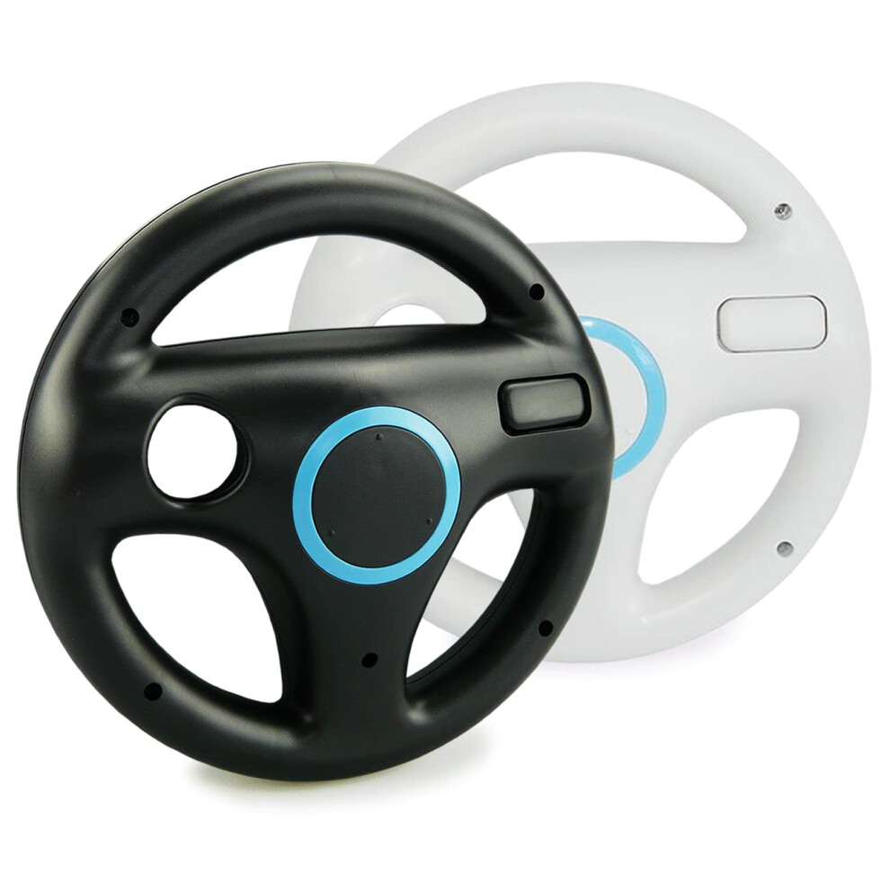 Racing Wheel Set And For Wii U And Mario Kart, Ergonomic Grip, Smooth Motion Control White/Black 9169991790183