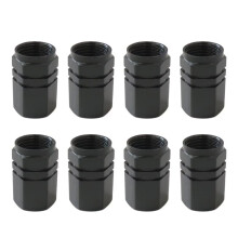 4Pcs Black Aluminum Tire Valve Stem Caps Dustproof Airtight Seal Corrosion Resistant Universal Fit