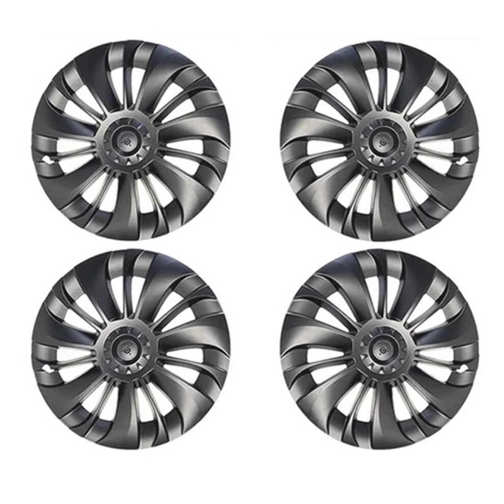 Hub Caps 19 Inch Gun Set Streamlined Wheel Covers Scratch Protection For Tesla Model Y 20202022 Grey 9044945565218
