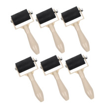 Printmaking Roller Set 6pcs Rubber Ink Brayer for Block Printing and Paper Crafts with Even Coverage