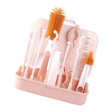 Baby Bottle Brush and Drying Rack Set, 2 in 1 Design for Gentle Cleaning and Quick Air Drying