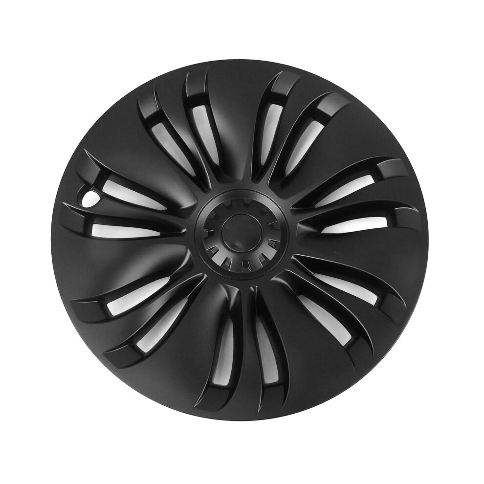 Wheel Covers 19 Inch Matte Turbine Style Hubcaps Set For Tesla Model Y 20202024 Black 9174973693970