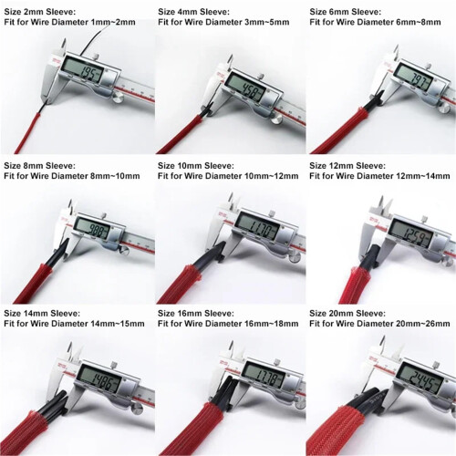 12mm Braided Cable Sleeve for Clean Cable Management, Tight Density Protection, Easy Cut Installation 2