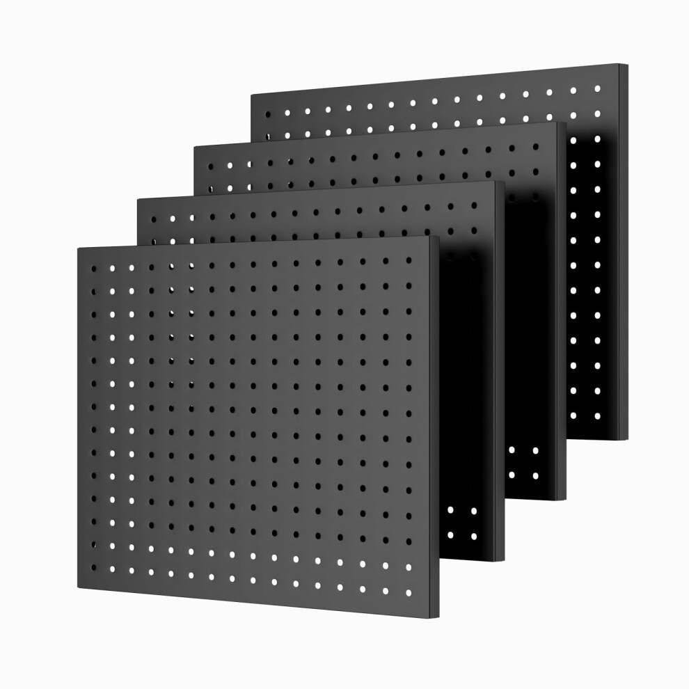 Pegboard Wall Organizer 4 Pack Heavyduty Steel Panels Black Metal Pegboard For Garage Tool Storage 9169991722191