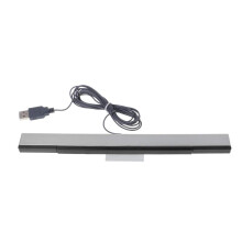 Sensor Bar for Wii with USB Cable for Accurate Motion Tracking and Easy Adhesive Mounting  Grey