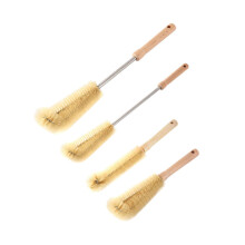 Baby Bottle Brush Set with Ergonomic Wooden Handle, Long Durable Bristles for Deep Feeding Bottle Cleaning