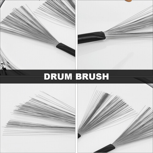 1Paar Duurzame Wit Carbon Staal Drum Brush Met Handgreep 2